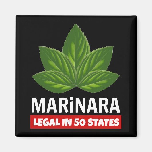 Marinara Legal in 50 Staaten Basil-Blätter Magnet (Vorne)