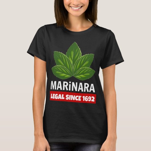 Marinara Legal seit 1692 Basil-Blätter T-Shirt (Vorderseite)