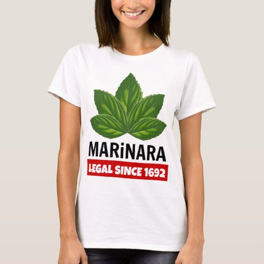 Marinara Legal seit 1692 Basil-Blätter T-Shirt (Vorderseite)
