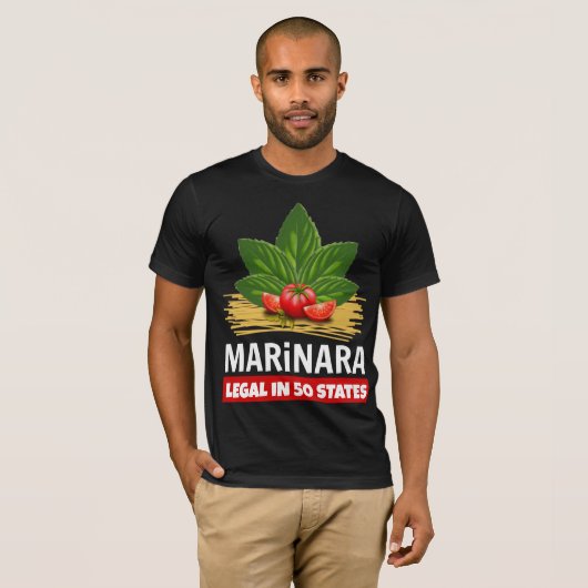 Marinara Recht in 50 Staaten Basil Tomato Spaghett T-Shirt (Vorne ganz)