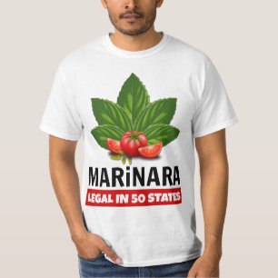 Marinara Recht in 50 Staaten Basil und Tomaten T-Shirt