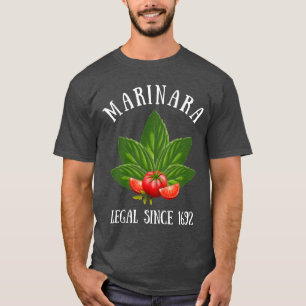 Marinara Recht seit 1692 Basil Blätter Tomaten T-Shirt