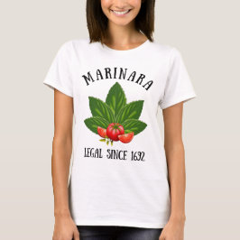 Marinara Recht seit 1692 Basil Blätter Tomaten T-Shirt