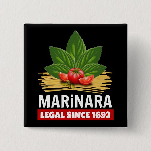 Marinara Recht seit 1692 Basil Tomaten Spaghetti Button (Vorderseite)
