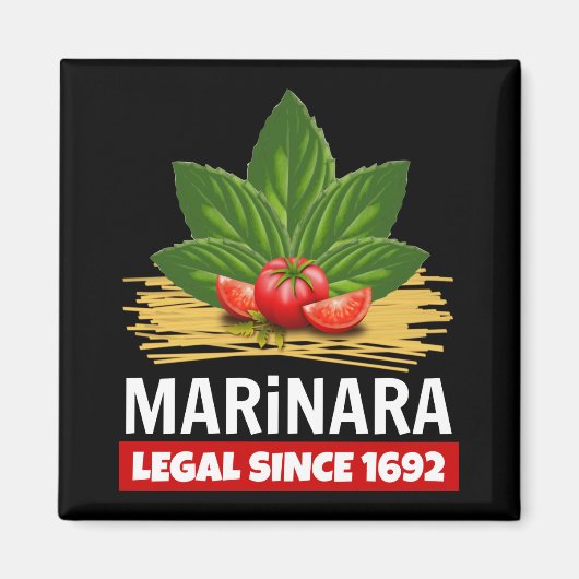Marinara Recht seit 1692 Basil Tomaten Spaghetti Magnet (Vorne)