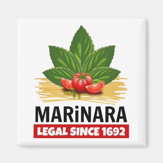Marinara Recht seit 1692 Basil Tomaten Spaghetti Magnet (Vorne)