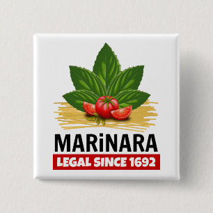 Marinara Recht seit 1692 Basil Tomatoes Spaghetti Button