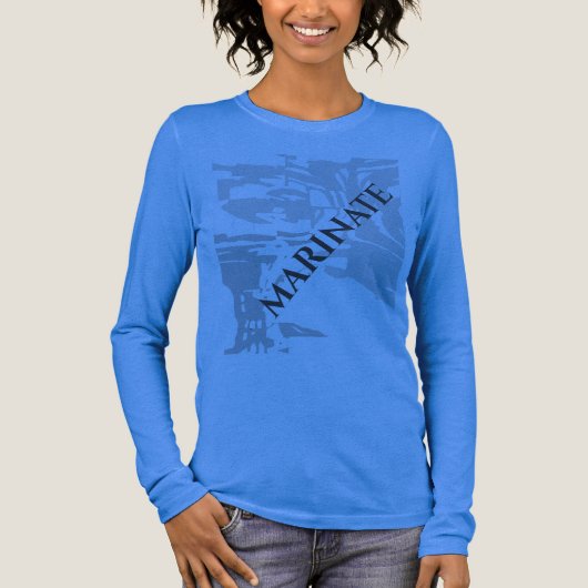 "Marinate" Holzkohle Gray Island Print Pattern Tri-Blend Shirt (Vorderseite)