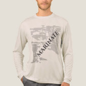"Marinate" Holzkohle Gray Island Print Pattern Tri-Blend Shirt (Vorderseite)