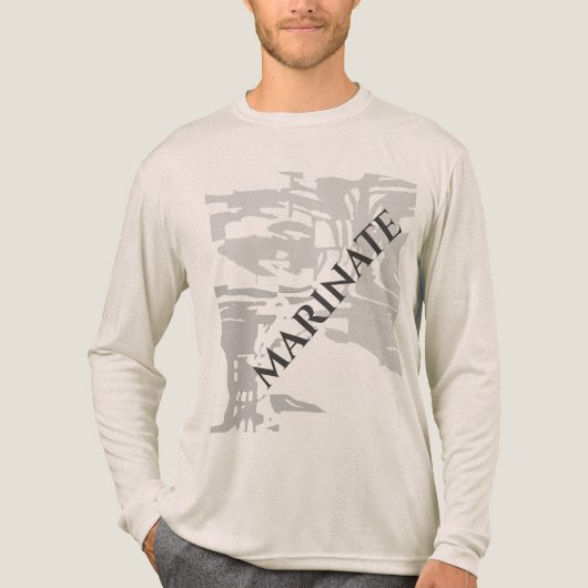"Marinate" Holzkohle Gray Island Print Pattern Tri-Blend Shirt (Vorderseite)