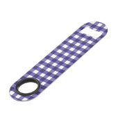 Marinblau Gingham Speed Flaschenöffner (Rückseite Schrägansicht)