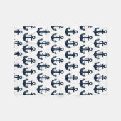 Marinblaue Anker Fleecedecke (Vorderseite (Horizontal))