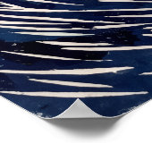 Marinblaue Meereswelle Poster (Ecke)