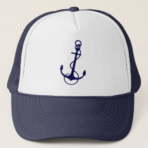 Marinblaue nautische Bootsanker Truckerkappe