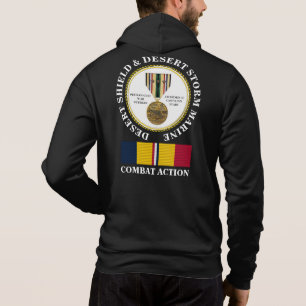 MARINE 3 STERNE DESERT SHIELD & DESERT STORM HOODIE