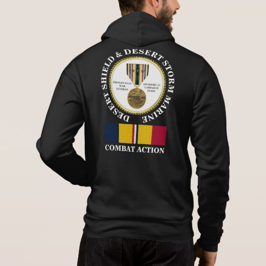 MARINE 3 STERNE DESERT SHIELD & DESERT STORM HOODIE (Rückseite)