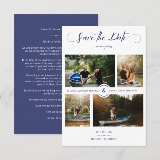 Marine 4 Custom Fotos Minimalistisch Collage Weddi (Vorne/Hinten)