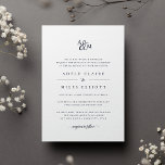 Marine | Ampersand Monogramm Wedding Einladung<br><div class="desc">Personalisieren Sie diese klassische und elegante Hochzeitseinladung mit Ihrem Monogramm oder Doppel, verbunden mit einem dekorativen Skript-Ampersand. Fügen Sie Ihre Hochzeitsdetails in zeitloser, marineblauer Schrift mit Akzenten der Kalligraphie hinzu. Eine schöne Wahl in klassischer Marine und weiß für formelle Hochzeiten in jeder Jahreszeit. In unserer Ampersand Monogram Kollektion finden Sie...</div>