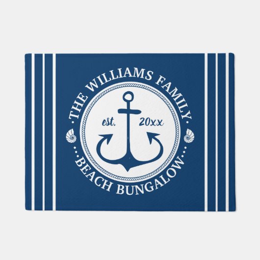 MARINE-Anker-individueller Name des Fußmatte (Vorderseite)