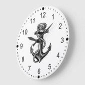 Marine Anker und Seile Große Wanduhr (Winkel)