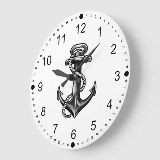Marine Anker und Seile Große Wanduhr (Winkel)