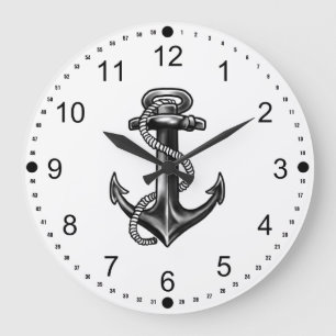 Marine Anker und Seile Große Wanduhr