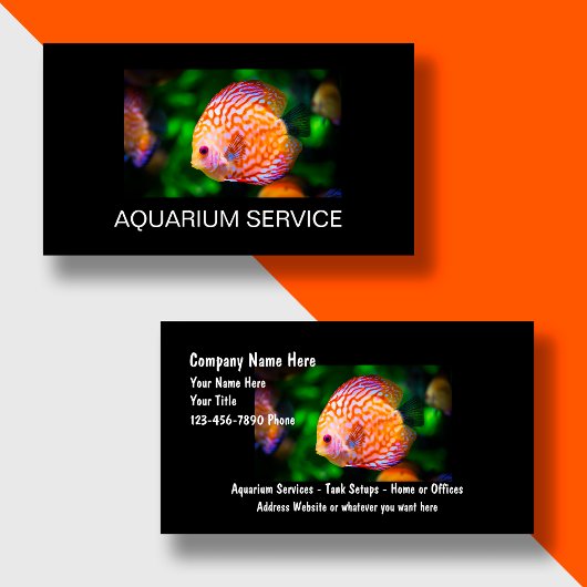 Marine Aquarium Discus Fish Theme Business Cards Visitenkarte