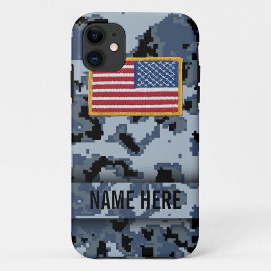 Marine-Art-Digital-Tarnungs-Kasten Case-Mate iPhone Hülle (Rückseite)