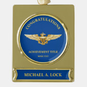 Marine Aviator / Flüge von Gold Custom Banner-Ornament Gold (Vorderseite)