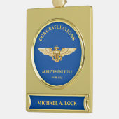 Marine Aviator / Flüge von Gold Custom Banner-Ornament Gold (Links)