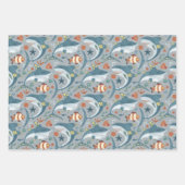 Marine Baby Boy Shark Kindergeburtstag Geschenkpapier Set (Vorderseite 2)