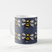 Marine-bescheidene Hummel-Tasse Kaffeetasse (Vorderseite Links)