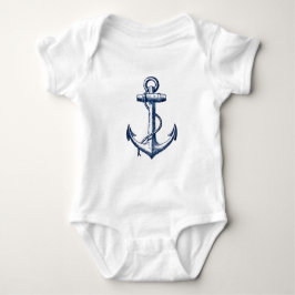 Marine-Blau-Anker Baby Strampler
