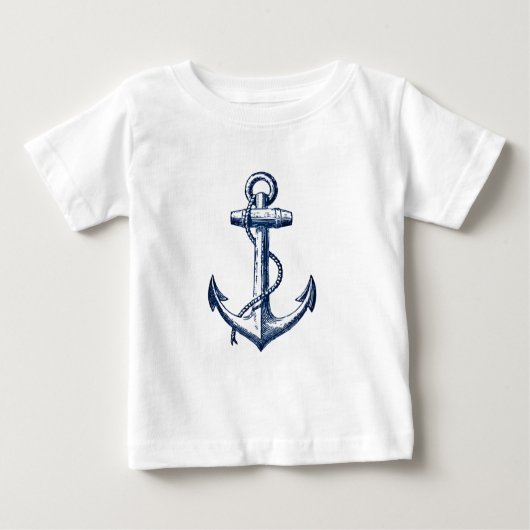 Marine-Blau-Anker Baby T-shirt (Vorderseite)