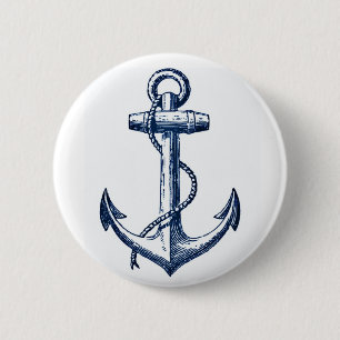 Marine-Blau-Anker Button