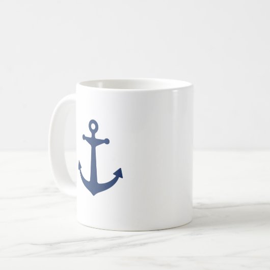 Marine-Blau-Anker Kaffeetasse (Vorderseite Links)
