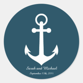 Marine-Blau-Anker-kundenspezifisches Runder Aufkleber