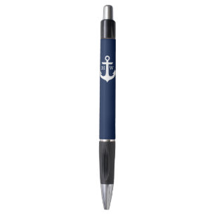 Marine-Blau-Anker mit Monogramm Kugelschreiber