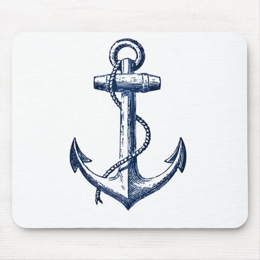 Marine-Blau-Anker Mousepad (Vorne)