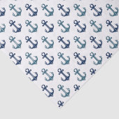 Marine-Blau-Anker-Segeln Zwei-Ton | nautisch Seidenpapier (Ausschnitt)