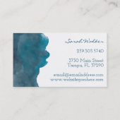 Marine-Blau-Aquarell-Visitenkarte Visitenkarte (Rückseite)