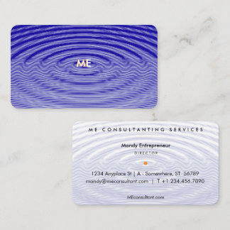 Marine Blau auf blauem minimalistischem Wellen-Eff Visitenkarte