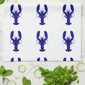 Marine-Blau auf weißem Küstendekor-Hummer Handtuch (Gefaltet)