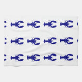 Marine-Blau auf weißem Küstendekor-Hummer Handtuch (Horizontal)