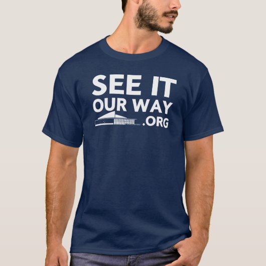 Marine-Blau-Auftrag T-Shirt (Vorderseite)