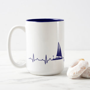 Marine-Blau-Boots-Impuls-Kaffee-Tasse Zweifarbige Tasse