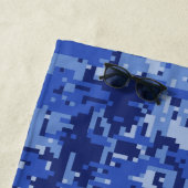 Marine-Blau-Digital-Pixel-Tarnungs-Dekor auf a Strandtuch (Beispiel)