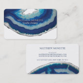 Marine-Blau-eleganter Achat Visitenkarte (Vorne/Hinten)