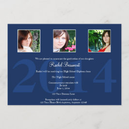 Marine-Blau-Foto-Abschluss-Mitteilung Einladung