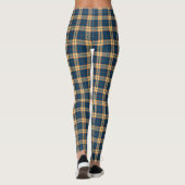 Marine-Blau-Gelb Madras kariert Leggings (Rückseite)